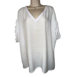 Counterparts White V-Neck Blouse